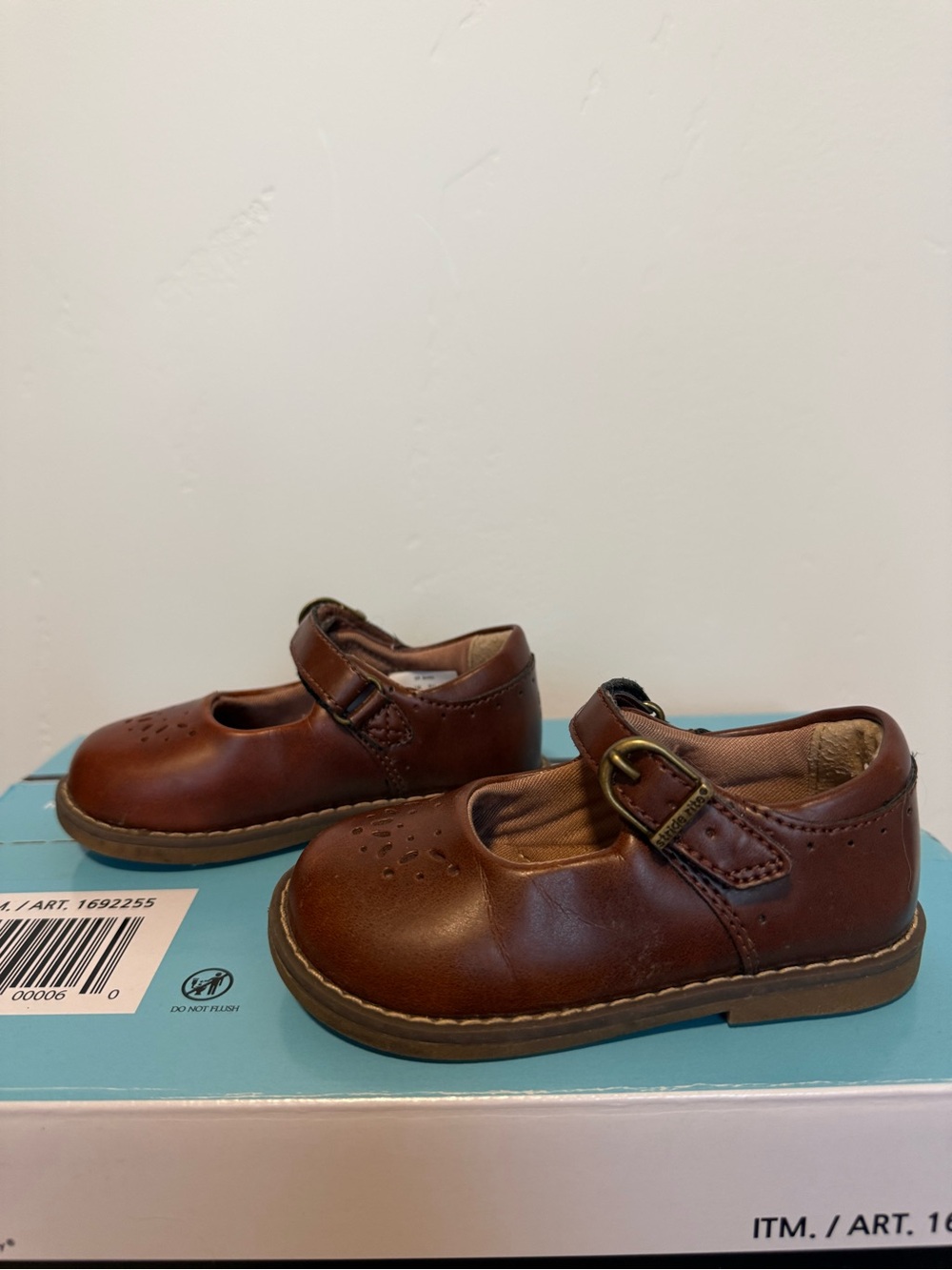 Stride Rite Brown Leather Mary Jane Kids Shoes